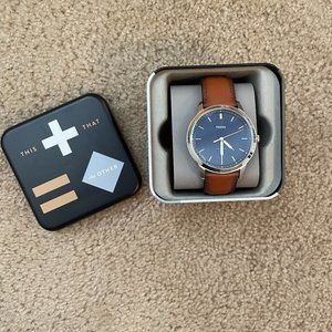 Fossil Mens Navy and Brown Watch